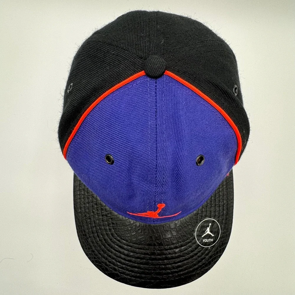 Jordan Jumpman Youth Cap Hat Black Purple Snapback‎ Adjustable Leather Brim